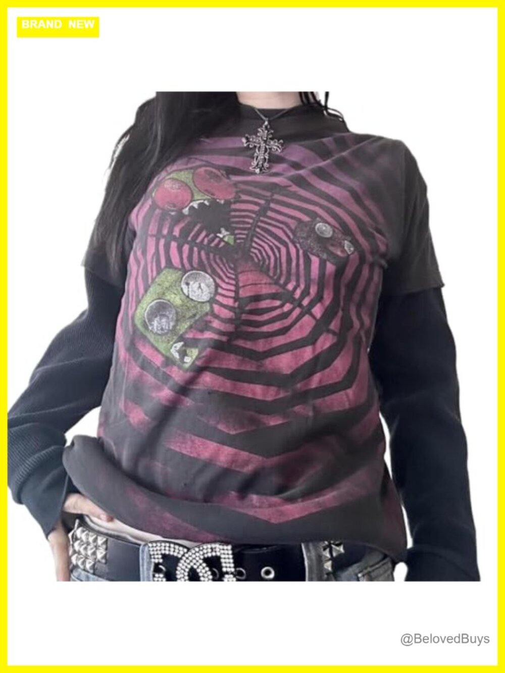 Women's Y2K Long Sleeve Graphic Tee Grunge Fairy Punk Streetwear